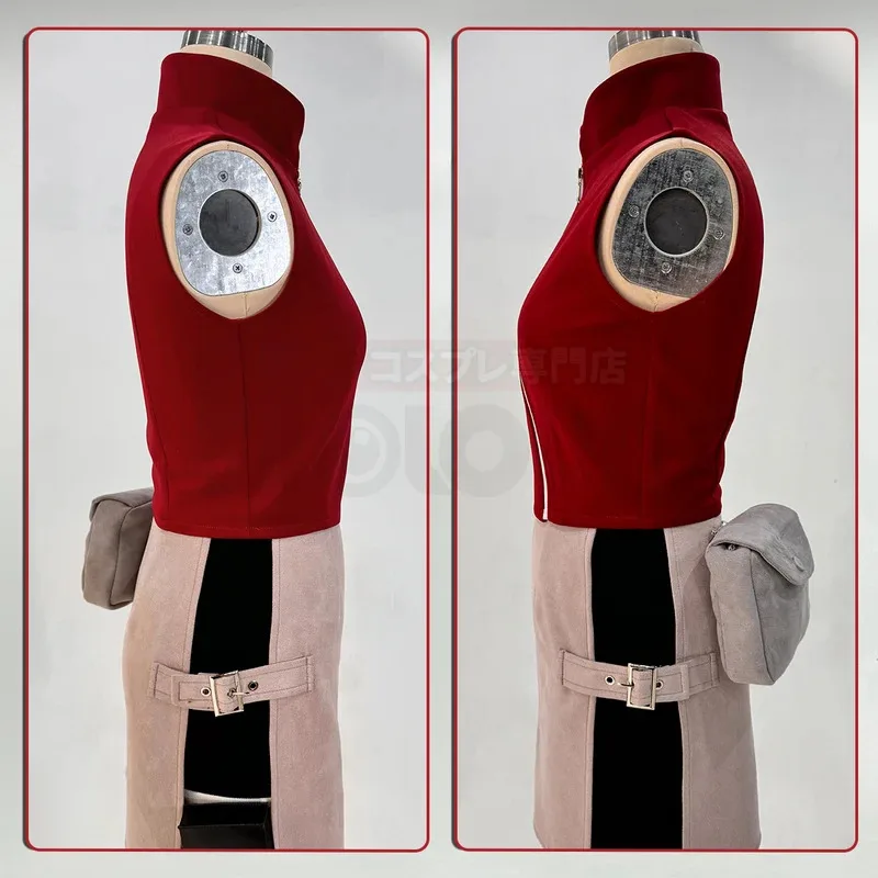 Anime Haruno Sakura Cosplay Costume Top Skirt Shorts Pouch Halloween Thanksgiving Day Christmas Gifta;2'k,8;c'