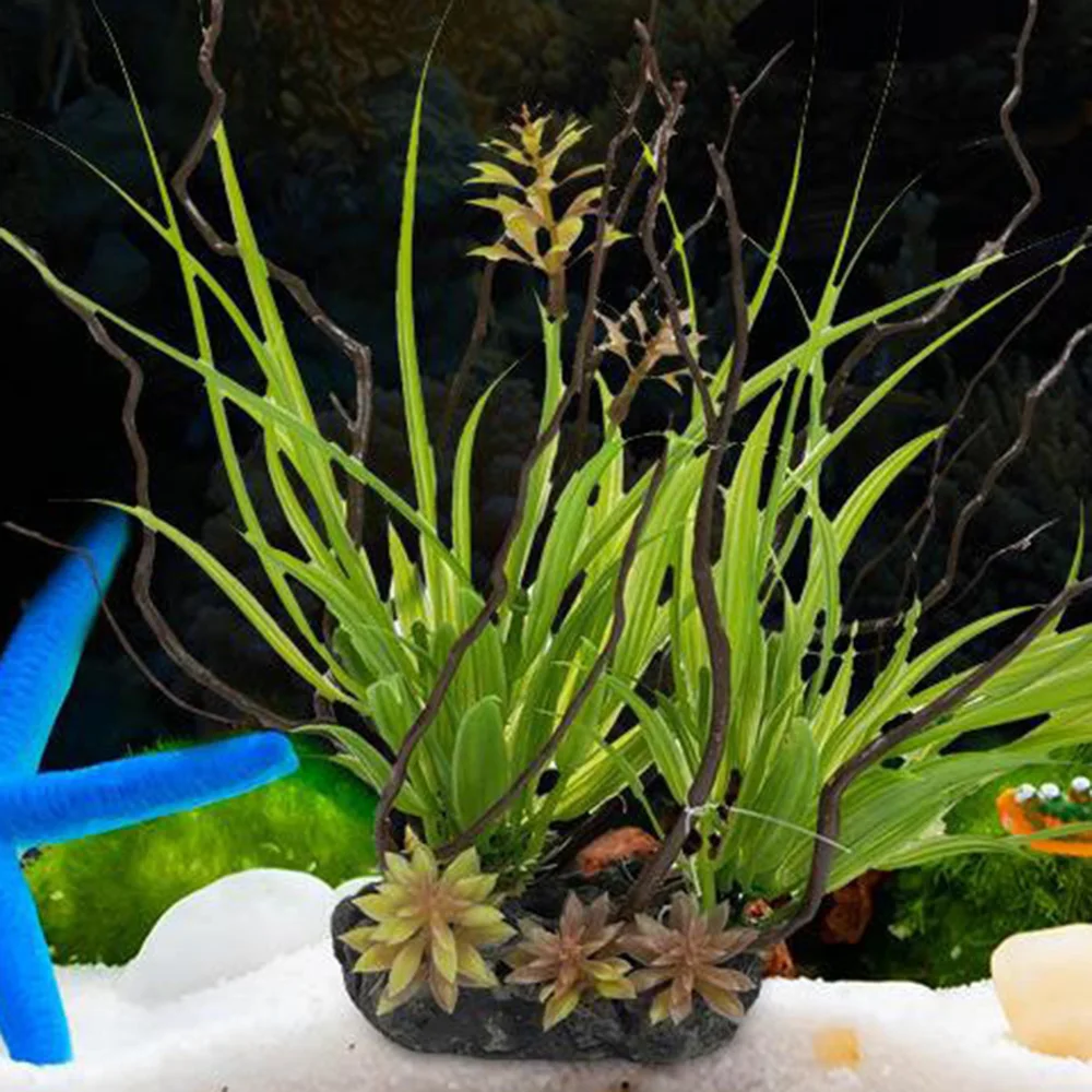 Lychee Life Aquarium Simulation Plant Aquatic Fish Tank Plants Plastic Artificial Water Grass Fish Tank Decoration Accessories