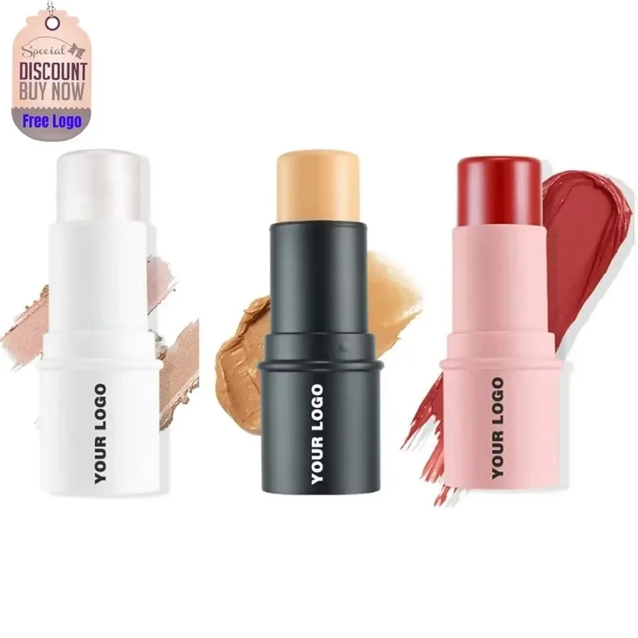 Private Label 3style Tube Highlighter Stick Waterproof Long Lasting Easy To Apply High Pigment Glitter Illuminator Makeup Bulk