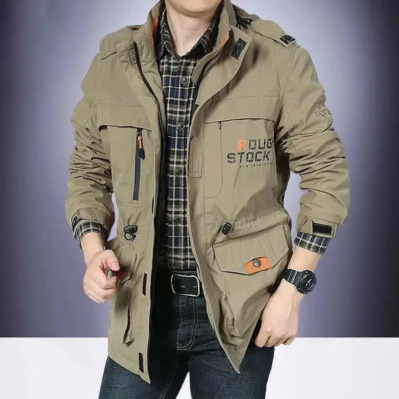 

New Men Spring Men's Hardshell Outdoor Sports Coats Autumn Stand Collar Mountaineering Jacket Zipper Hoodie Quick Dry Jacket for