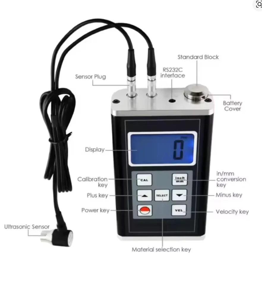 Ultrasonic Thickness Gauge TM-8818 Thickness Meter Range 0.75~400mm