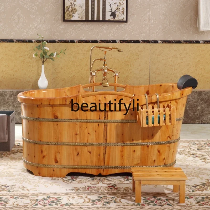 Oak full body bath wooden tub bath tub bathtub