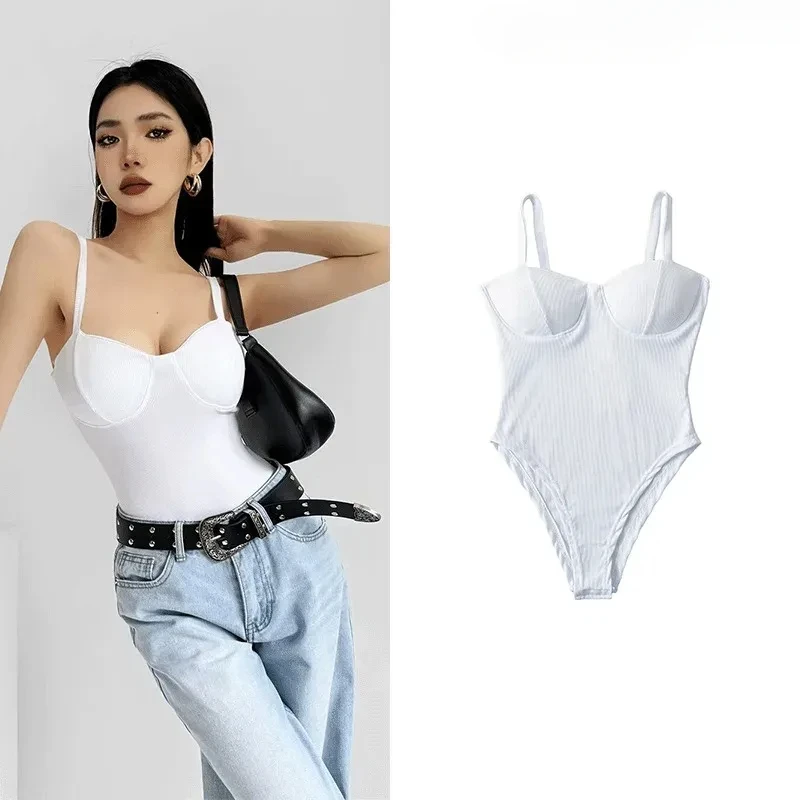 

TRAFZR Sexy Bodysuits Summer Woman Playsuit 2024 Women All-in-one Sleeveless Bodysuit Y2k Fashion Sexy-women Adult Rompers