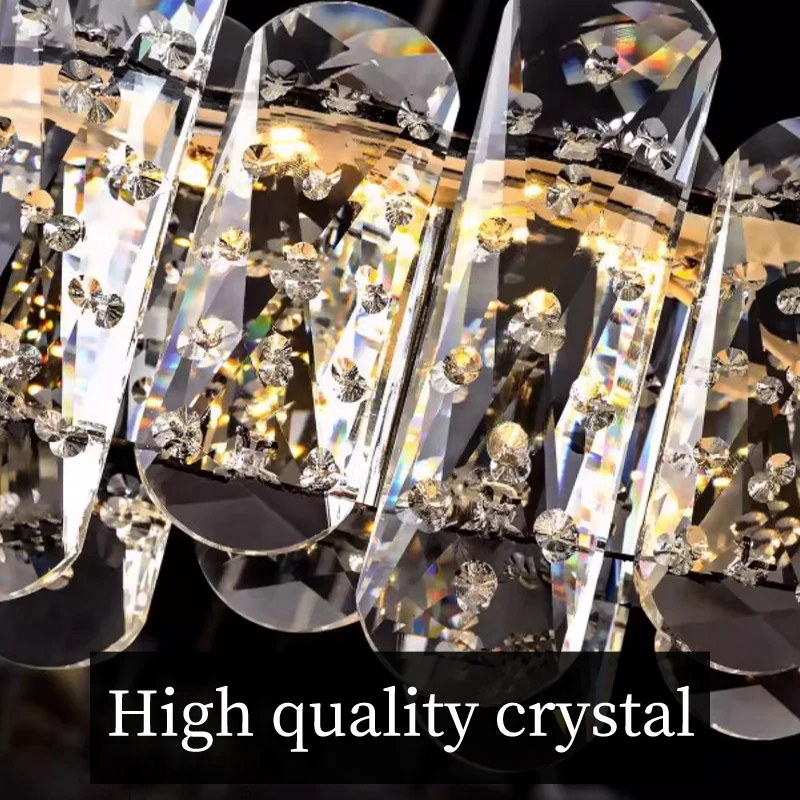 Living Room Villa Crystal Luxury Chandelier Kitchen Island Pendant Light Duplex Ceiling Lamp Modern Pendant Light Changeable view 6