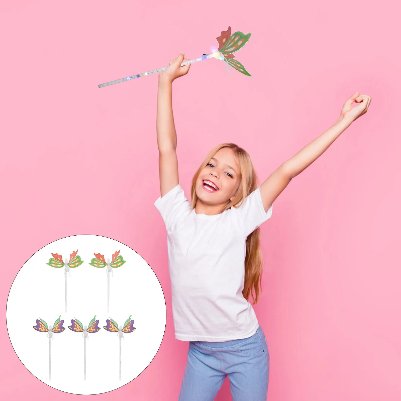 5pcs Flashing Luminous Fairy Stick Light Sticks For Kids Party Decorations Glow Shiny Sticks Festival Cheer Props