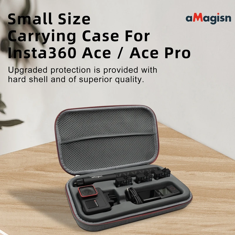 For Insta360 Ace/Ace Pro Handheld Storage Bag Carrying Case Detachable Interior Anti-Scratch Waterproof Lining Shock-absorption