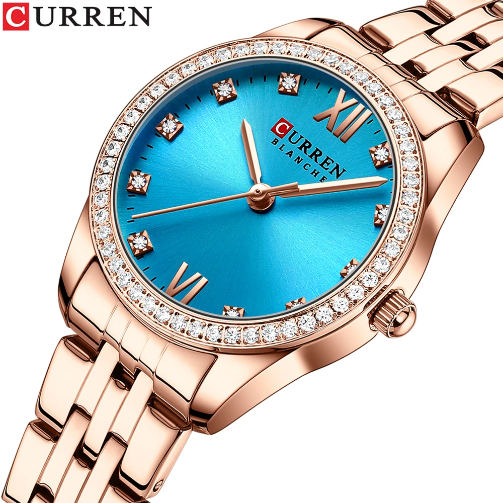 CURREN Top Brand Ladies Watch Elegant Stainless Steel Bracelet Simple Waterproof Ladies Business Watch Relogio Feminino