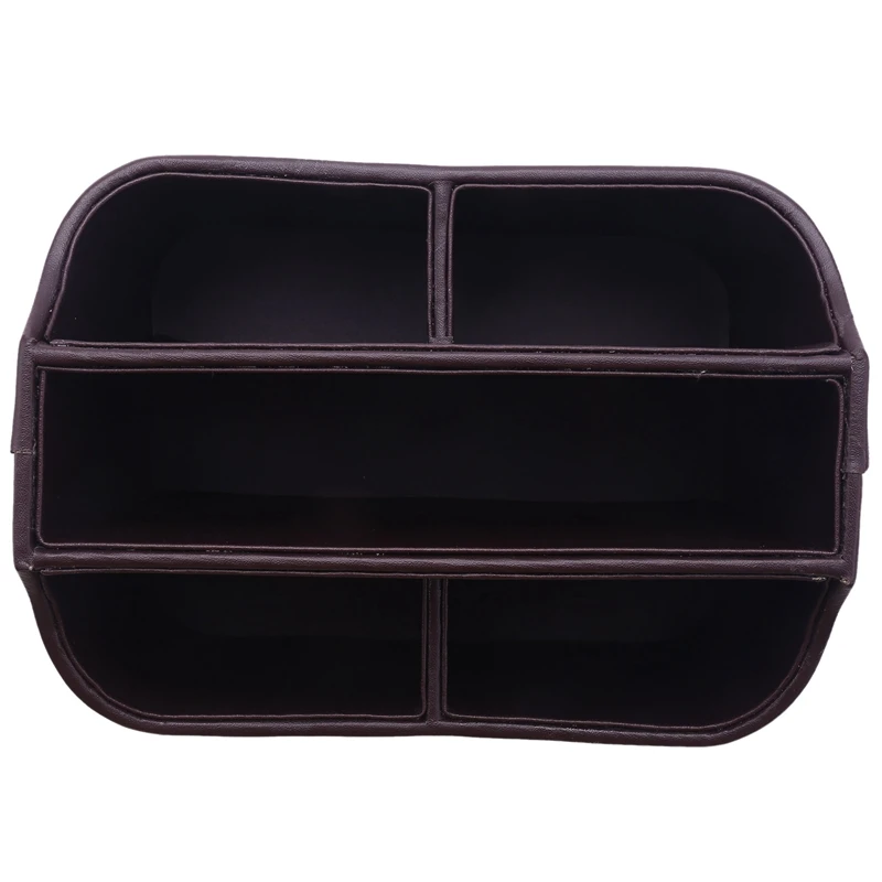 Imagem -05 - Suporte de Controle Remoto de Couro pu Desktop Supply Organizer Desk Storage Box Marrom 360 Graus Rotativo