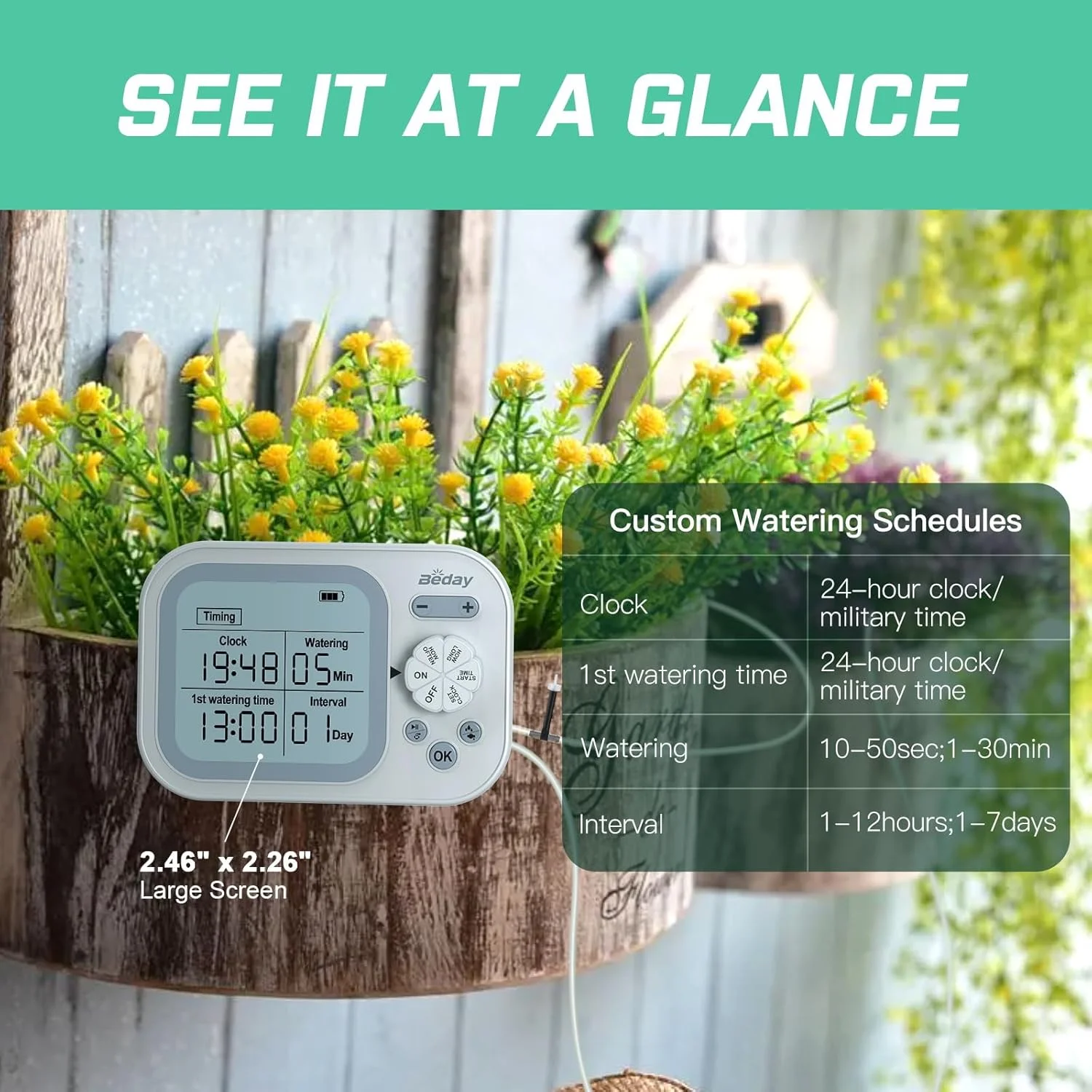 Automatic Plant Waterer Indoor Self Watering System for 15 Potted Plants, Auto Drip Irrigation Kit Programmable Water Timer with