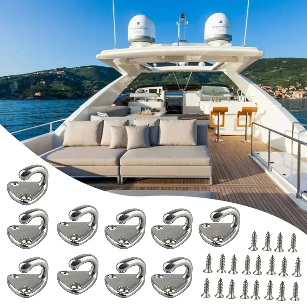 

For Boats For Caravans Stainless Steel Hooks Camping Traveling Heavy Duty Trailer Hooks Set Abrasion Resistant