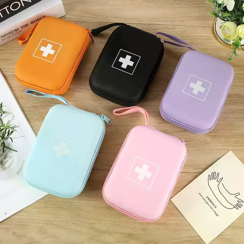 New Large Capacity Travel Storage Bag Lightweight Waterproof Small Medicine Bag PU Divided Interior Pill Organizer Bag Tidy