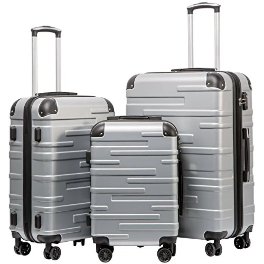 Hardside ABS Luggage, TSA Lock, Spinner Wheels, 3-Piece Set