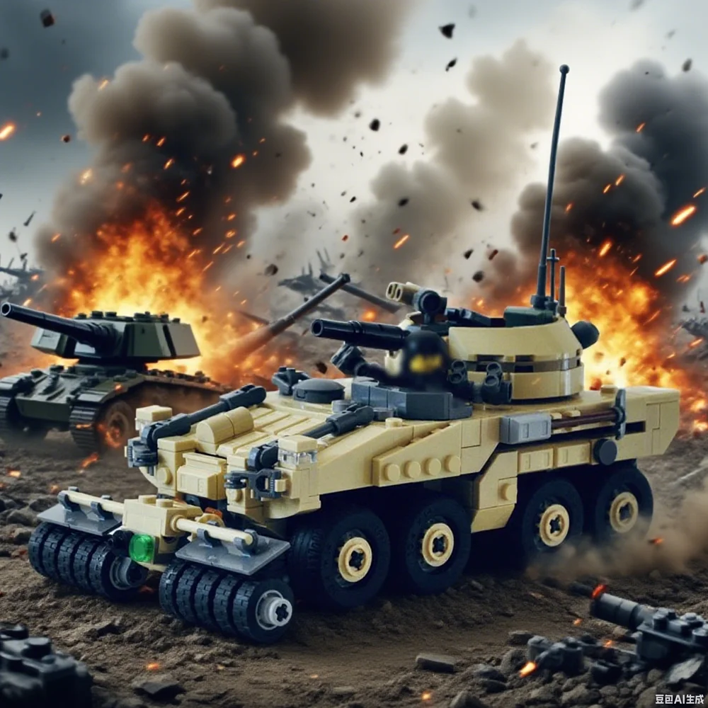 MOC World in Darkness-Armadillo APC modèle de construction militaire champ de bataille blindé véhicule de combat réservoir briques bricolage jouet adulte cadeau