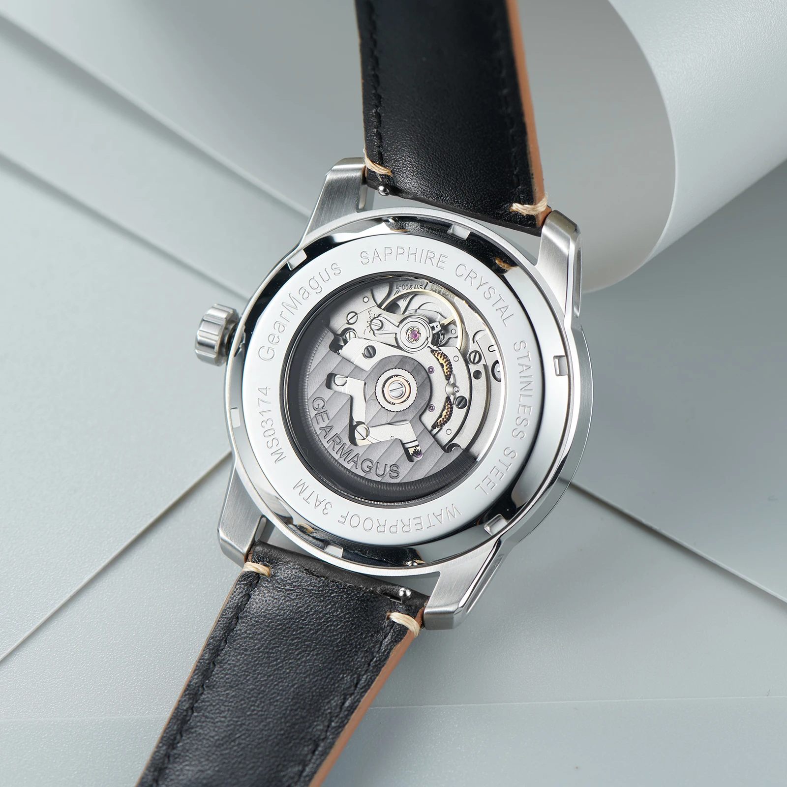 OBLVLO Męskie Zegarki Automatyczne 42MM Luksusowe Zegarki Modny Mechaniczny Zegarek na Rękę Luminous Wodoodporny Szafirowy Unikalny Koncept Tarczy