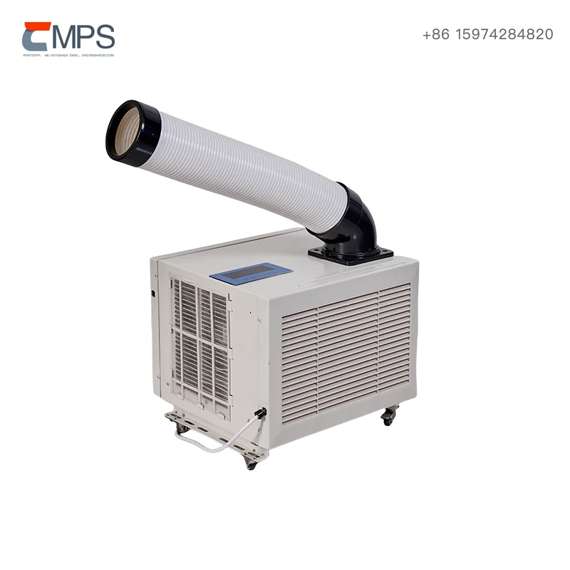 Mobile Industrial Air Cooler AC Motor Automatic Operation R-410A Refrigerant Large Movable Unit Hitachi Compressor 1 Year