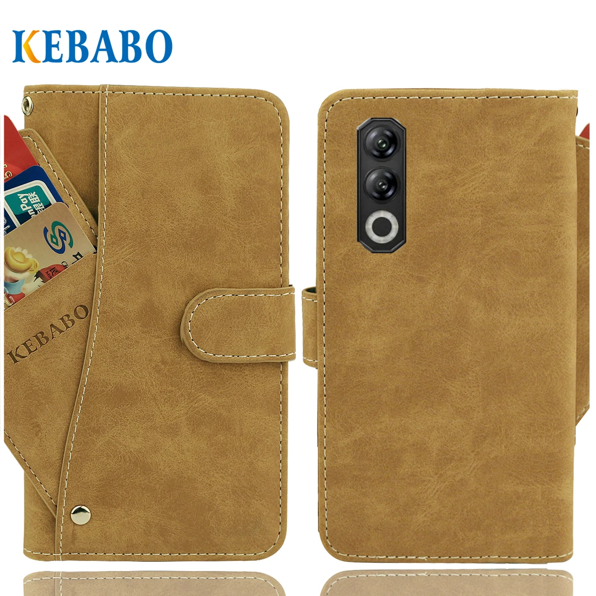 Vintage Leather Wallet Doogee Blade 20 Max Case 6.6" Luxury Card Slots Slip-resistant Cover Phone Protective Cases Bags