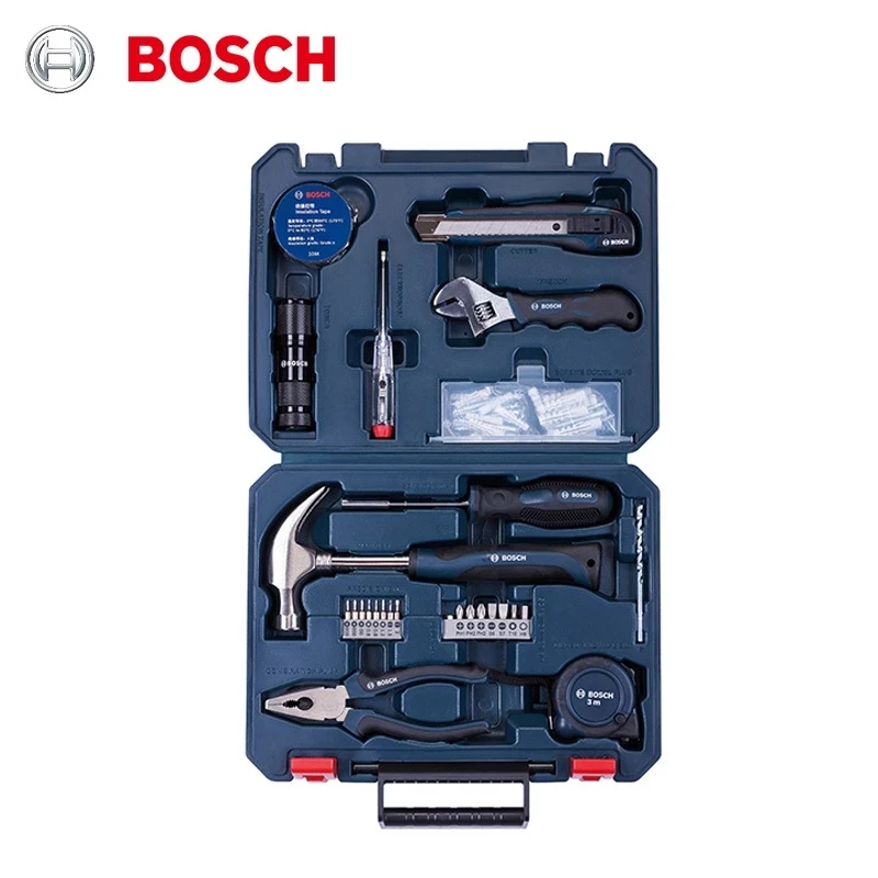 عدة أدوات يدوية متعددة الوظائف من BOSCH طقم أدوات إصلاح منزلية طقم أدوات النجارة طقم معدات يدوية متعددة الاستعمالات مع صندوق #3