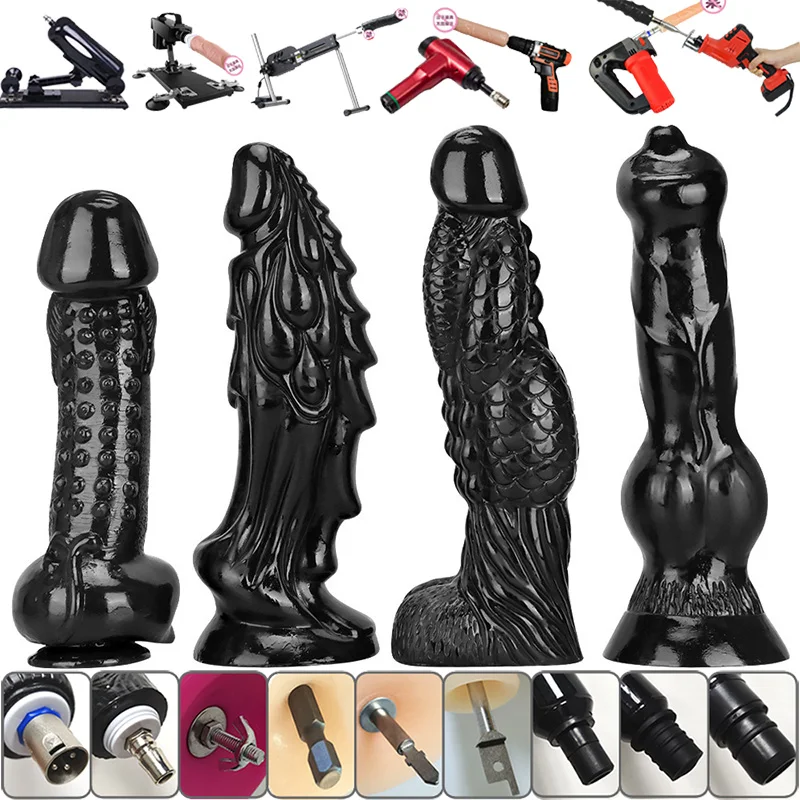 

Realistic Monster Dildo Sex Toys Knots 3XLR Adapter Huge Anal Dildo Anal Plug Toys Sex Machine Attachments Quick Air Connector