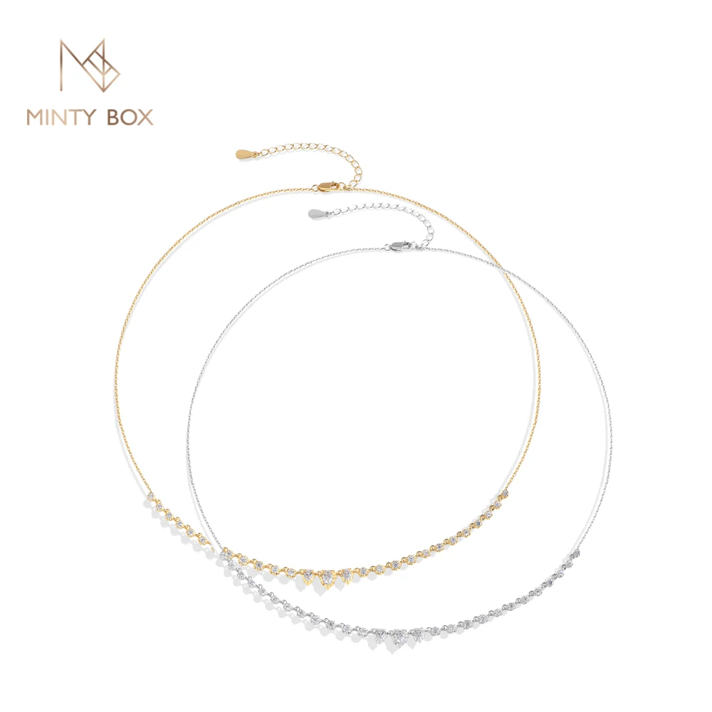 MINTYBOX S925 Sterling Silver Moissanite Snake D VVS1 Lab Diamond 18k Plated 45cm Necklaces for Women Birthday Jewelry Gift