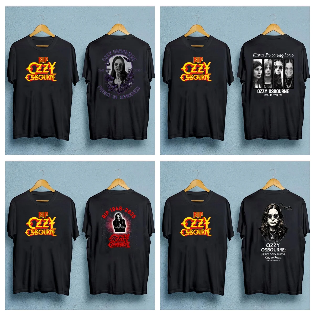 

Мужские футболки Ozzys Osbornes, футболка с юмором, футболка с коротким рукавом и круглым вырезом, хлопковая одежда больших размеров, мужская хлопковая футболка