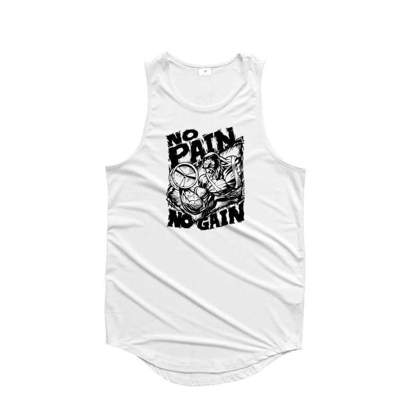 

Мужские спортивные майки NO PAIN NO GAIN без рукавов для тренажерного зала, бодибилдинга и фитнеса, летние сетчатые дышащие быстросохнущие топы