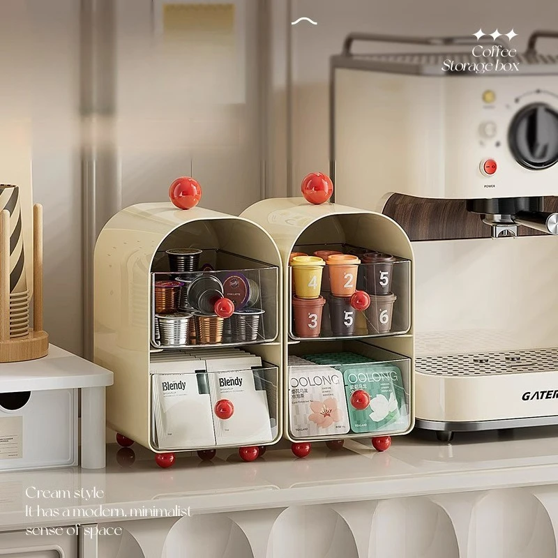 

Настольный ящик для хранения с ящиком, коробка для хранения кофе, органайзеры для макияжа, милый чайный пакетик, подставка для ювелирных изделий, контейнер для хранения