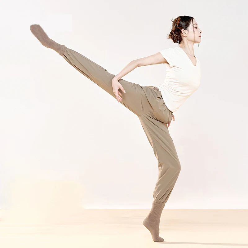 Moderne dans rechte en losse broek met wijde pijpen, ronde kegelvormige broek, Chinese dansdansbroek, training en lichaamsvormende cl