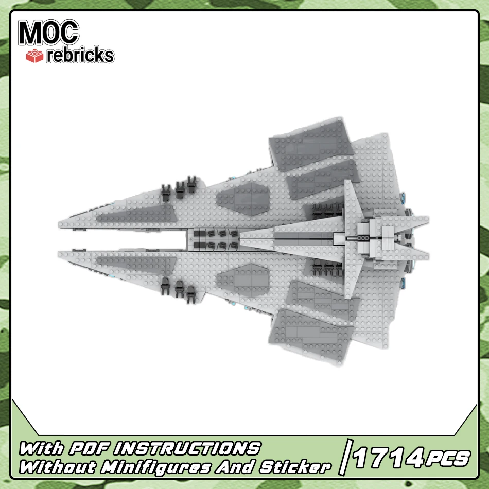 MOC Space Series Building Block Model MIDI Harrower Class Dreadnaught High Tech Flight Weapons Originality DIY Kids Puzzle Gifts