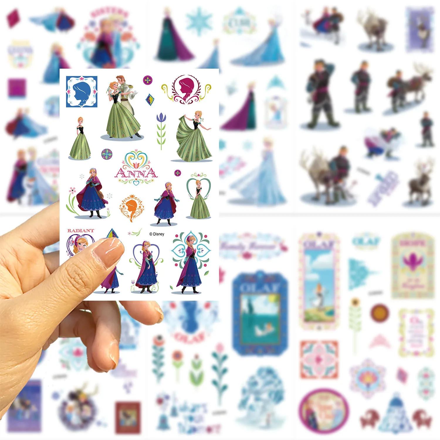 8/16/32개 겨울왕국 엘사 공주 귀여운 스티커 생일 파티 INS 스타일 스티커 장식 플래너 방수 스티커