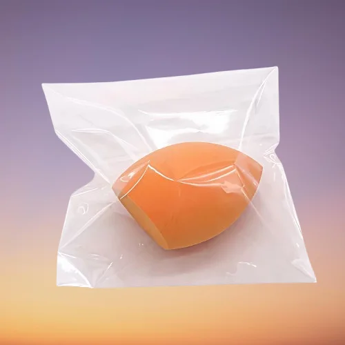 Ensemble de bouffées de maquillage de valeur pour l'argent, coton de maquillage à coupe oblique, éponge de beauté sans latex, bouffante d'éponge ultra douce et sans poudre pour un usage sec et humide, emballé dans 5 sacs Opp individuels, une des outils de beauté de voyage essentiels. Orange