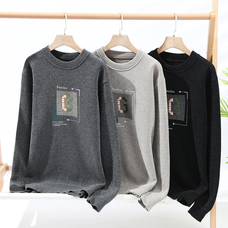 Spring Sweater For Men Pullovers Men\'s Clothing Casual Streetwear Men\'s Sweat-shirt Knit Autumn Fashion Hombre Warm Solid Male