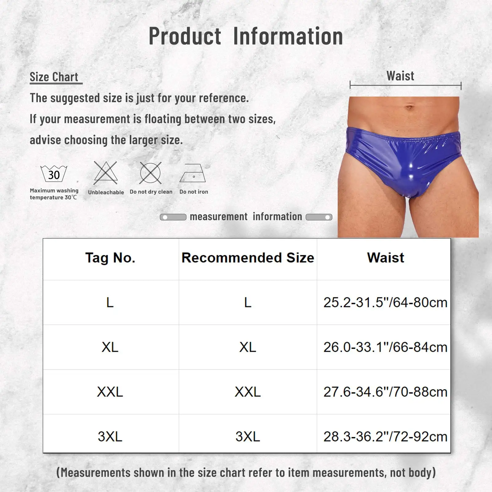 Mens Wet Look Briefs Patent Leather Sexy Underwear Bikini Swimsuit Club Party Dancing Performance Elastic Waistband Underpants