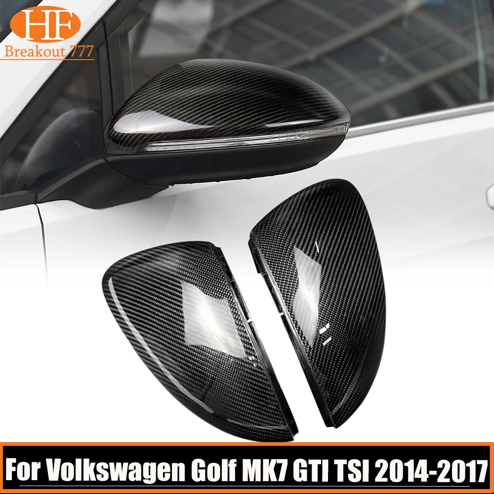 

For Volkswagen Golf MK7 GTI TSI 2014 2015 2016 2017 Real Carbon Fiber Rear View Mirror Cover Trim Car Sticker