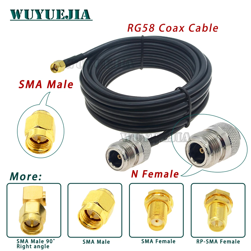 

10cm~30meters RG-58 L16 N Female Jack to SMA Male / RP-SMA Female RF Connector Coaxial Cable Pigtail RG-58 Extension Cord Jumper