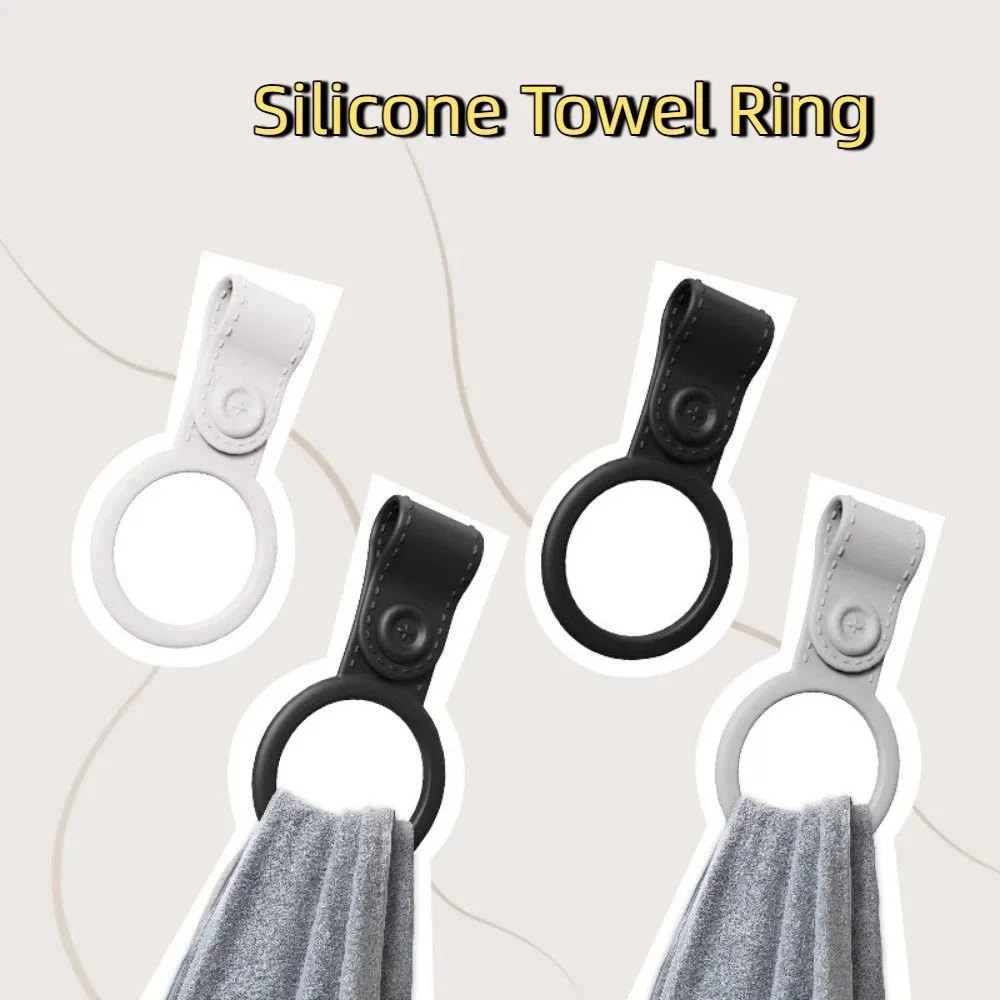 

3Pcs Multi-functional Round Silicone Towel Ring No Drill Non-Slip Towel Holder Decorative Waterproof Towel Clips Stove