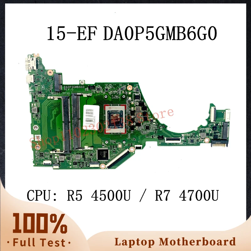 Carte mère d'ordinateur portable pour HP 15-EF 15Z-EF 15S-EQ, carte mère, DA0P5GMB6G0, AMD R5 4500U, R7 4700U CPU, 100% testé OK, haute qualité