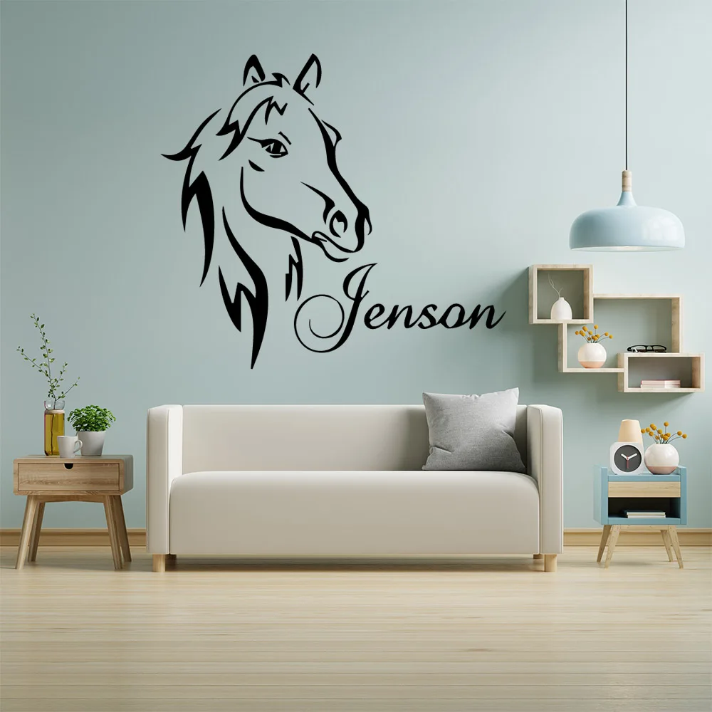 1 pc cool horse Personalized Name Wall Sticker Wall Decal Sticker Home Decor For Home Decor Living