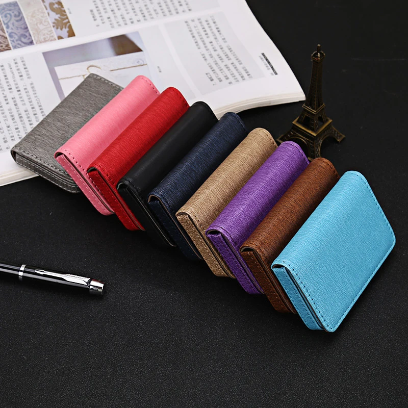 PU Leather Credit Card Box Business Card Holder ID Case Business Pocket Buckle Name Card Holder Card wallet card holder luxury