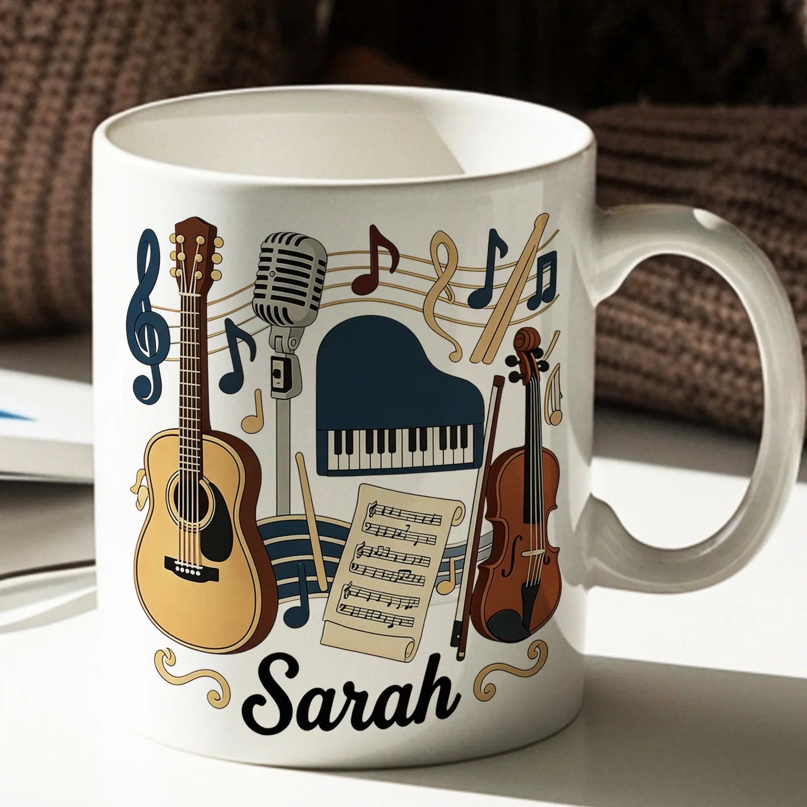 Spersonalizowany kubek ceramic – Musical Instrument With Name recenzja i cena