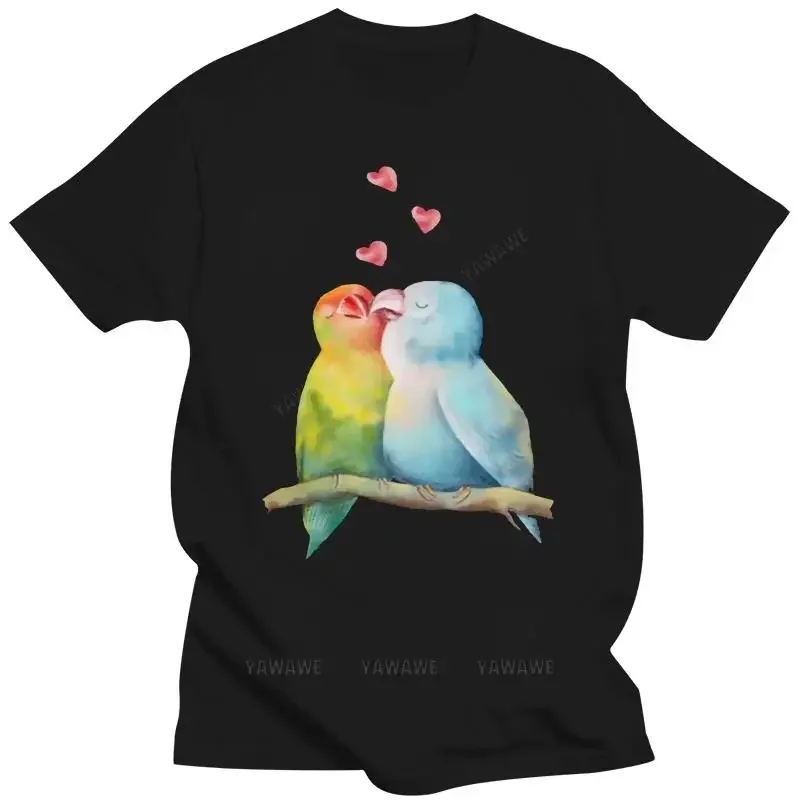 Couple Of Cute Peach Faced Lovebird In Love Embracing - Unisex T-Shirt Shirt Brand Fashion Oversized Tee Shirt male tee-shirt