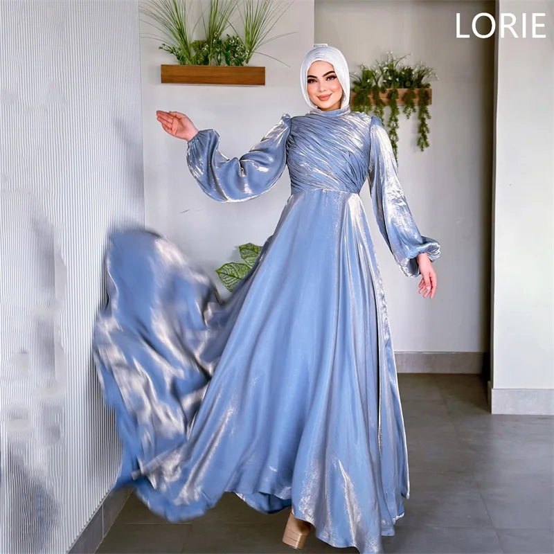 

LORIE Lavender A-line Evening Dresses vestidos de fiesta Long Sleeves Prom Gowns Gauze فساتين سهرة Customized 2025