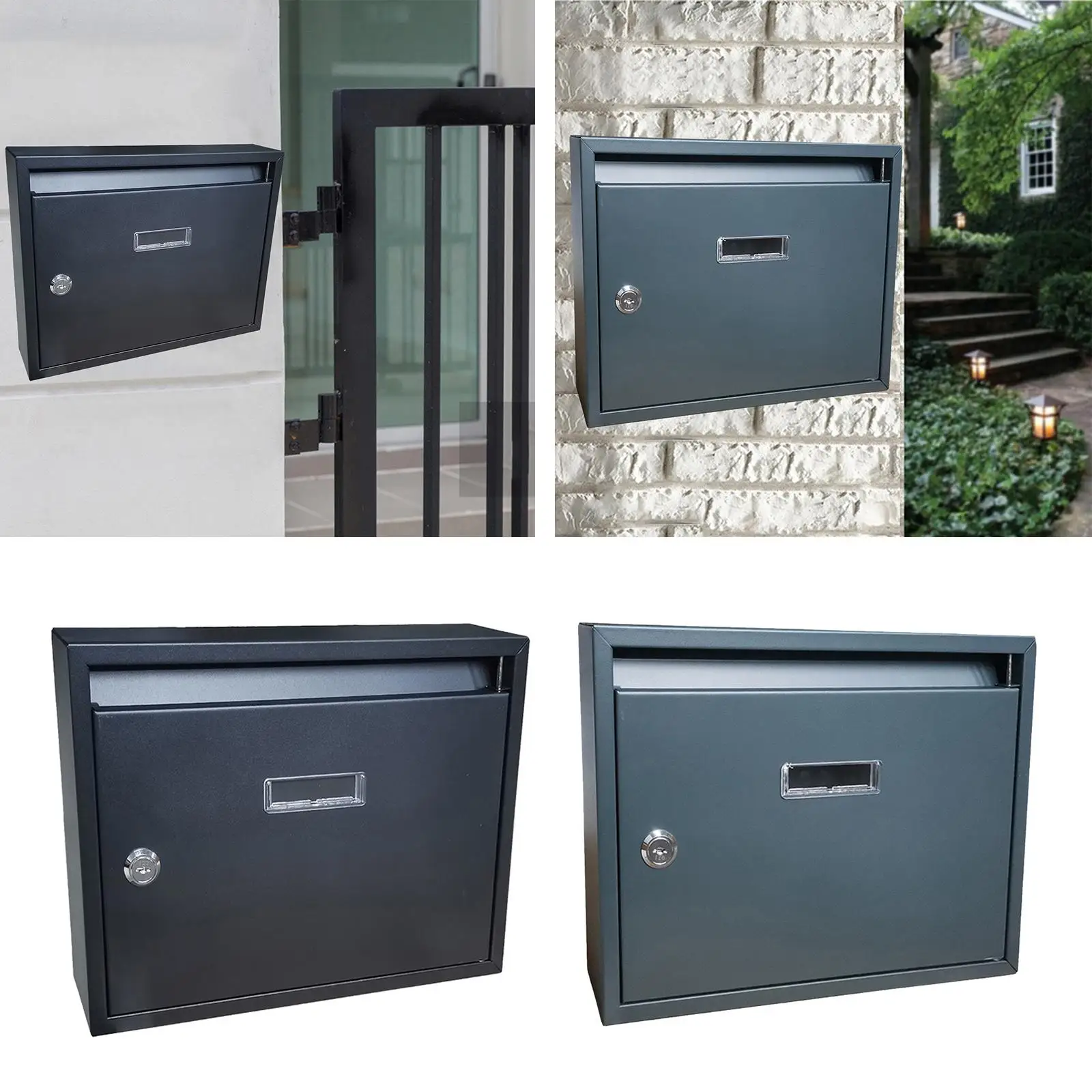 

Wall Mounted Mailbox Metal Letter Decor Tin Post Box Holder Outside Hanging