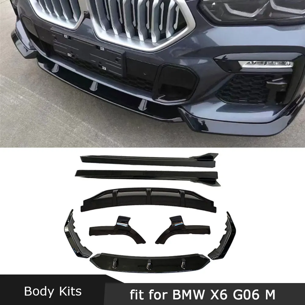 

ABS Car Body kits for BMW X6 G06 M Sport 2020- 2022 Front Bumper Lip Side Skirts Rocker Panel Rear Diffuser Rear Splitters Flaps