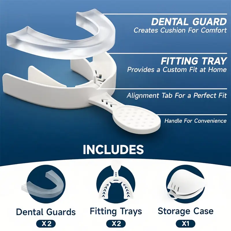 Upgraded Night Guards for Teeth Grinding Professional Mouth Guard for Teens & Adults with Fitting Tray Anti Snoring Bruxism