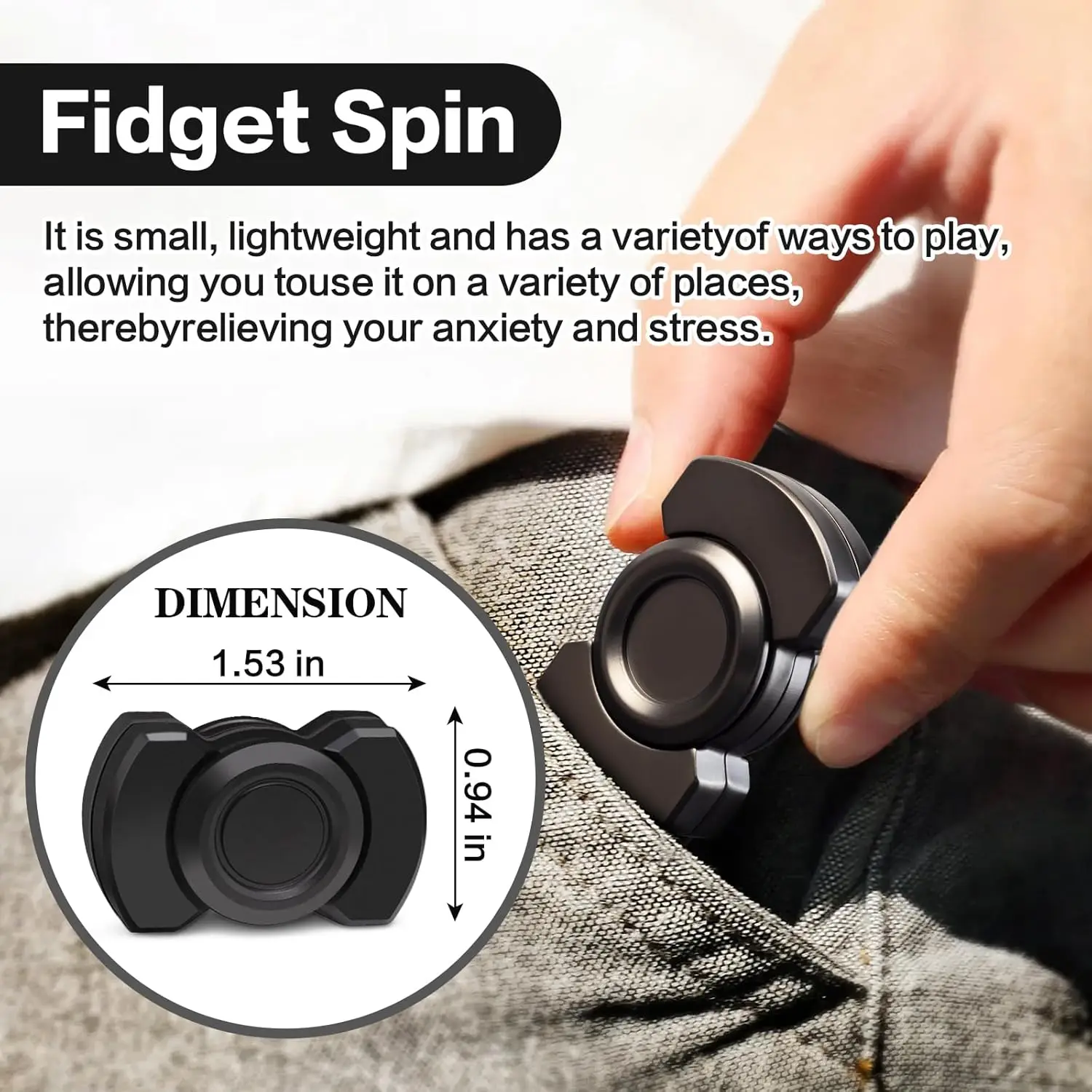 3-in-1 Fidget-Spielzeug: Spinner, Slider, Clicker. Magnetisches Edelstahllager. Stabiler Spin. Ostergeschenk. – Detail 6