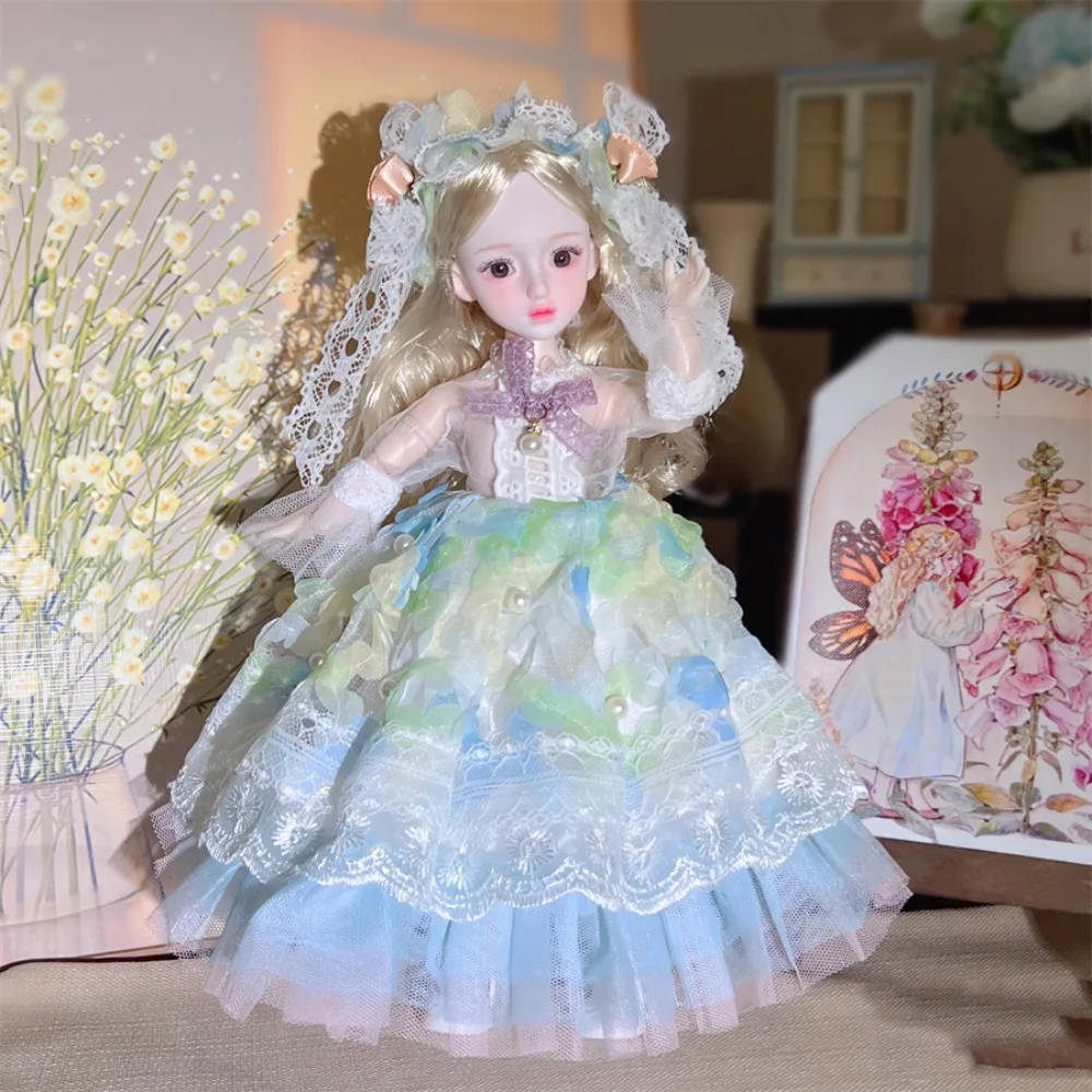 Coelho menina 30cm boneca bjd cabelo longo estrelado olhos azuis vestir-se bonecas bjd olhos atraentes bonecas articuladas