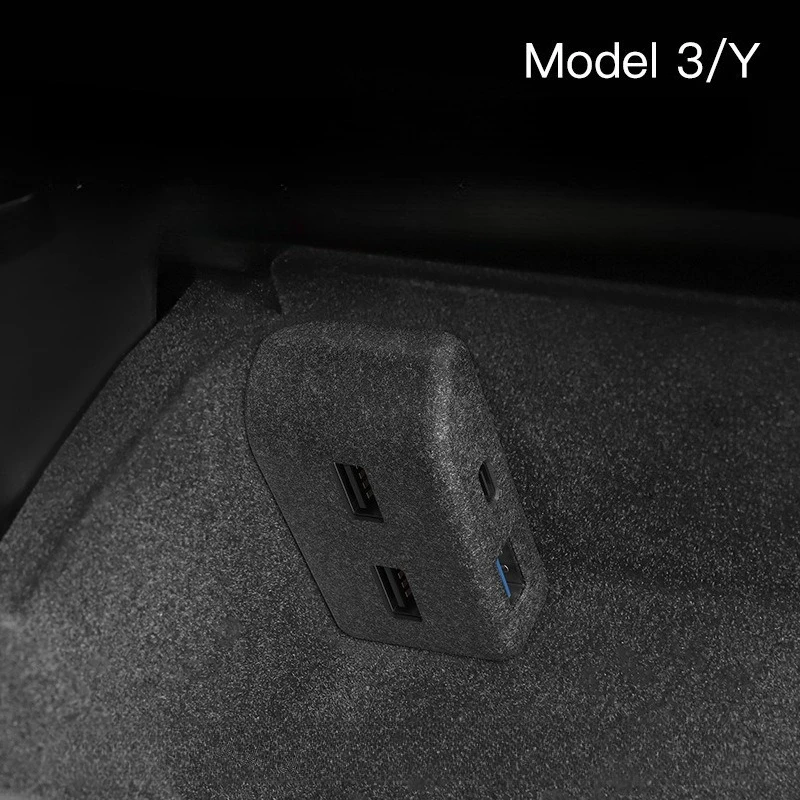 

For Tesla Model 3 Y Glove Box USB Hub Expander Dock Center Console Organizer with Multiple USB Ports Modification Accessories