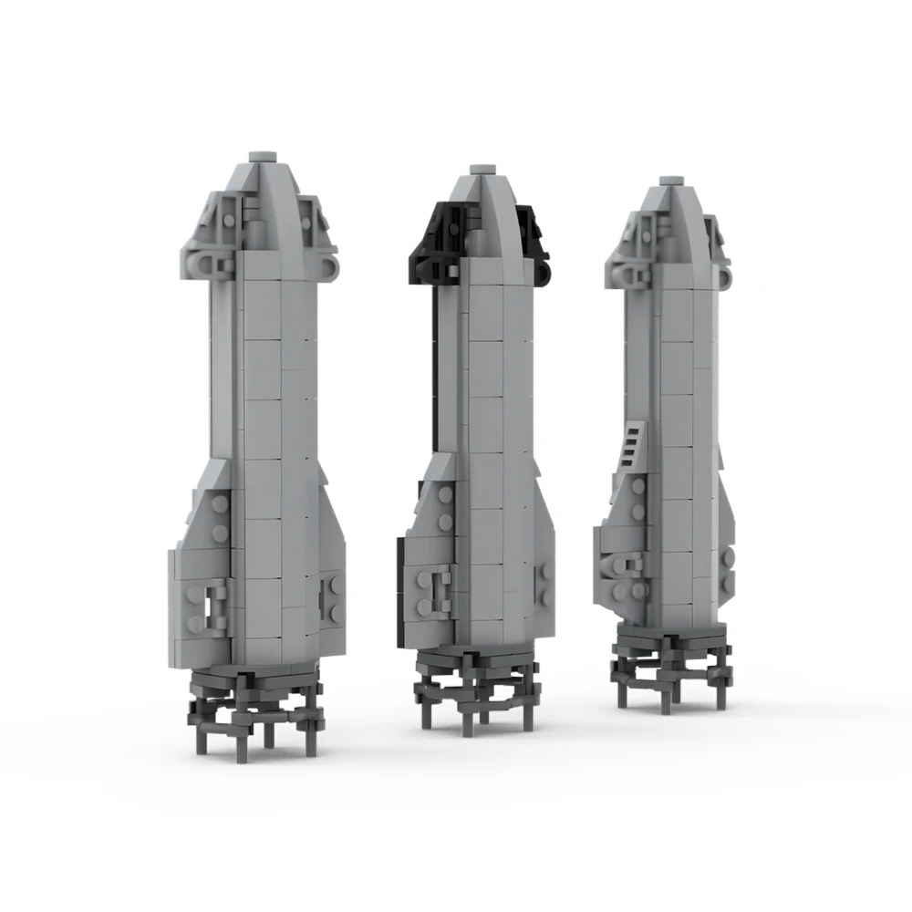 BuildMOC SpaceX Starship Super Heavy Carrier Rocket Building Blocks Set Falcon Launch Vehicle Bricks Toys For Kid Birthday Gifts