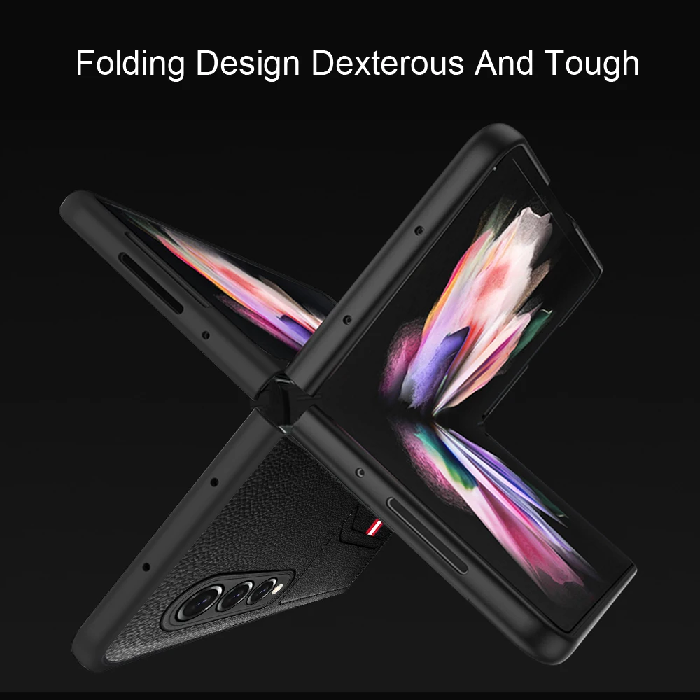 Anti-Scratch Business Leather Card Holder Case for Samsung Galaxy Z Fold 6 5 3 4 Fold5 fold6 Fold4 Fold3 5G Fold 2 Fold2 Cover