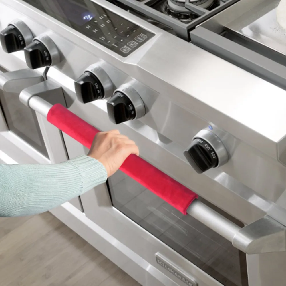 2 قطعة غطاء مقبض باب الثلاجة أجهزة المطبخ ديكور الثلاجة مقبض الفرن المضادة للانزلاق مقبض الباب حامي